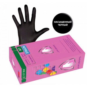 Перчатки нитриловые черные неопудренные черные Safe&Care размер S - 100 шт